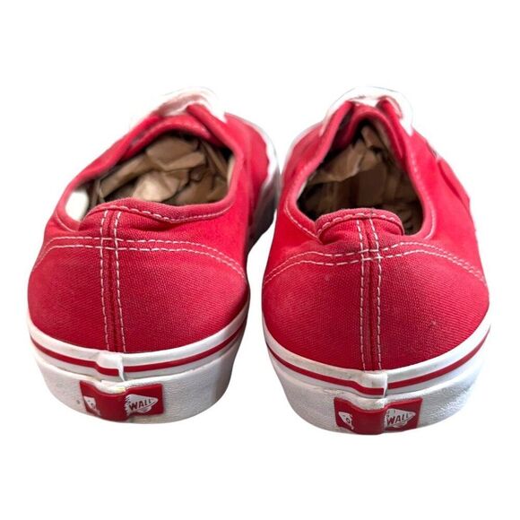Vans Off The Wall Mens US 12 Red Canvas Lace-Up Sneakers Classic White Soles SEE - Picture 14 of 16